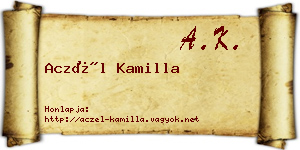 Aczél Kamilla névjegykártya