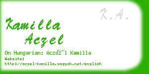 kamilla aczel business card